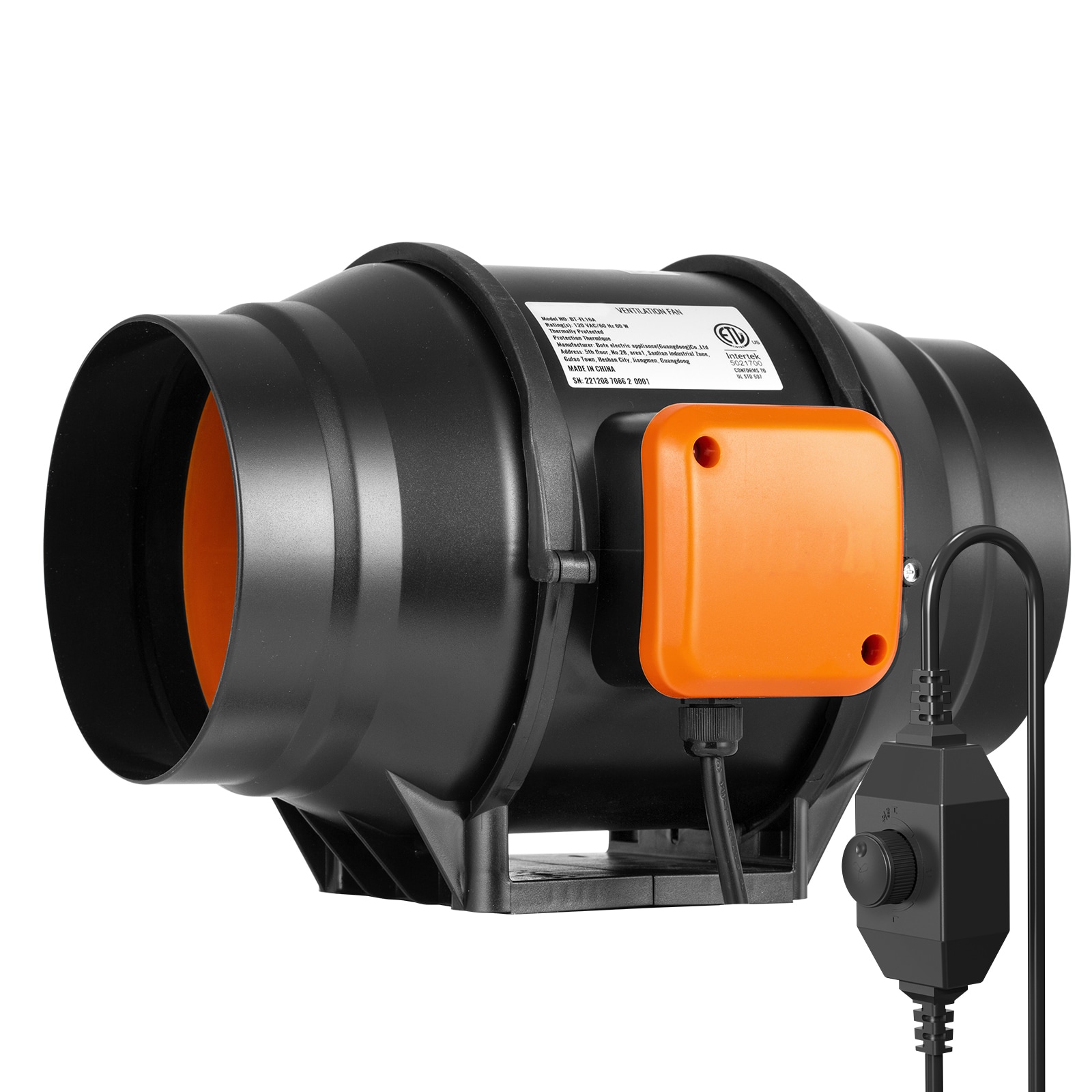 6 Inch Inline Duct Fan HVAC Exhaust Blower Kit AC Variable Speed Control_voghion.com
